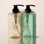 ProtoClinical k-beauty beauty product packaging with a tall olive-green centered silhouette and soft cream and lavender side accents on a light background.