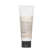 ProtoClinical k-beauty taupe vertical beauty product silhouette with soft blue and peach side accents on a light background.