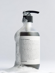 ProtoClinical k-beauty pale blue beauty graphic with a centered gray vertical form on a light background.