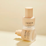 ProtoClinical k-beauty warm tan beauty product silhouette on a pale cream background.