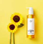 ProtoClinical k-beauty golden yellow beauty graphic with a darker vertical center on a bright yellow background.