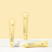ProtoClinical k-beauty [so natural] Cera Peptide Ceramide Eye Serum 30ml single pale yellow bottle-style package centered on a warm yellow background