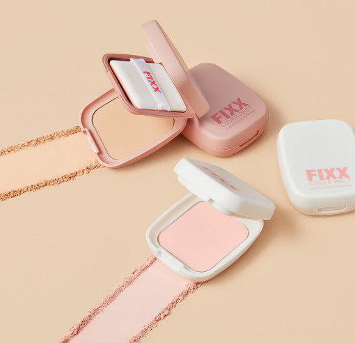ProtoClinical k-beauty [so natural] FIXX COVER PACT SF17 / PA+ 6.5g #PEACH PINK single peach-pink cover pact compact shown front-facing on a clean white background