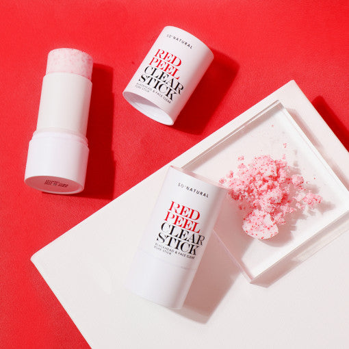ProtoClinical k-beauty [so natural] Red Peel Pore Clear Stick 23g single upright red stick-style package centered on a light background.