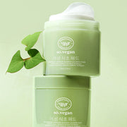 ProtoClinical k-beauty [so natural] So Vegan Heartleaf Vinegar Blemish Calming Pads 70pads 135g green product graphic with vertical packaging shapes
