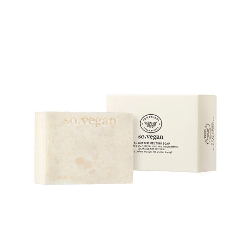 ProtoClinical k-beauty [so natural] So Vegan Sal Butter Melting Soap 100g single soap package centered in a square packshot on a clean white background