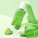 ProtoClinical k-beauty [so natural] Wasabi Pore Focus Ampoule 80ml single upright green ampoule bottle centered on a pale green background with a darker green right panel
