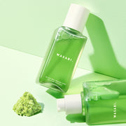 ProtoClinical k-beauty [so natural] Wasabi Pore Focus Ampoule 80ml single upright green ampoule bottle centered on a pale green background with a darker green right panel