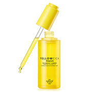ProtoClinical k-beauty [so natural] Yellow Cica Ampoule 50ml shown as a single upright yellow bottle centered on a white background with pale blue side bands
