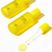 ProtoClinical k-beauty [so natural] Yellow Cica Ampoule 50ml shown in multiple yellow package views on a white background with pale blue accents