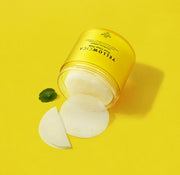 ProtoClinical k-beauty [so natural] Yellow Cica Pore Clear Pad 70ea 140ml bright yellow square product graphic with a soft centered shadow