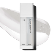 BLACK MONSTER All In One White Double Serum 150ml by ProtoClinical presented in a product detail graphic on a white background, highlighting the bottle design and skincare information for a k-beauty men's routine.