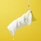 ProtoClinical k-beauty yellow beauty graphic with soft white highlights on a bright yellow background.