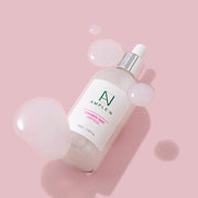 ProtoClinical k-beauty minimalist beauty graphic on a pale pink and cream background.