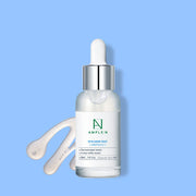 ProtoClinical k-beauty soft blue gradient beauty graphic on a light background.