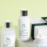 ProtoClinical k-beauty pale yellow and gray beauty graphic on a light background.