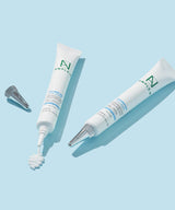 ProtoClinical k-beauty pale blue beauty graphic with a soft gray horizontal band.