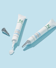 ProtoClinical k-beauty pale blue beauty graphic with a soft gray horizontal band.