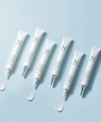 ProtoClinical k-beauty pale blue beauty graphic with a muted gray horizontal band.