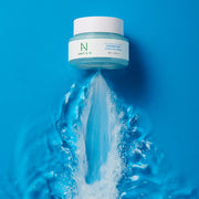 ProtoClinical k-beauty blue skincare product packaging with light aqua and dark blue panels.