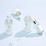 AMPLE:N Hyaluron Shot Light Ampoule 30ml by ProtoClinical shown in a front-facing ampoule bottle packshot on a clean white background, highlighting the lightweight hydration packaging for a k-beauty skincare routine.