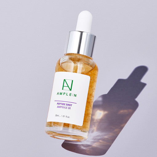 AMPLE:N Peptide Shot Ampoule 2X 30ml by ProtoClinical presented in a product-focused ampoule image on a clean background, highlighting the bottle and packaging for a k-beauty skincare routine.