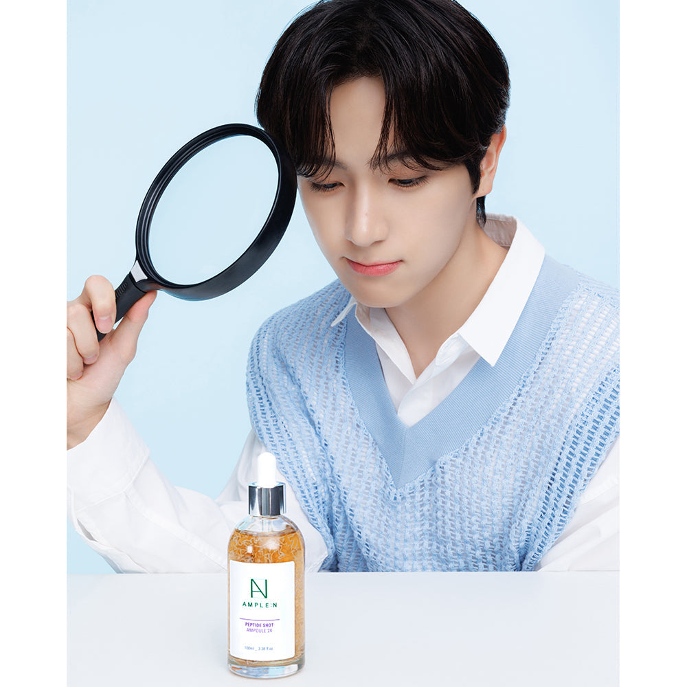 AMPLE:N Peptide Shot Ampoule 2X Jumbo 100ml by ProtoClinical displayed in branded jumbo serum packaging on a clean white background for a k-beauty skincare routine.