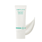 AMPLE:N Solar Shot Zinc Mild Suncream 40ml SPF 50+ PA++++ by ProtoClinical presented in a square product image with the sunscreen tube centered on a light background for a k-beauty skincare routine.