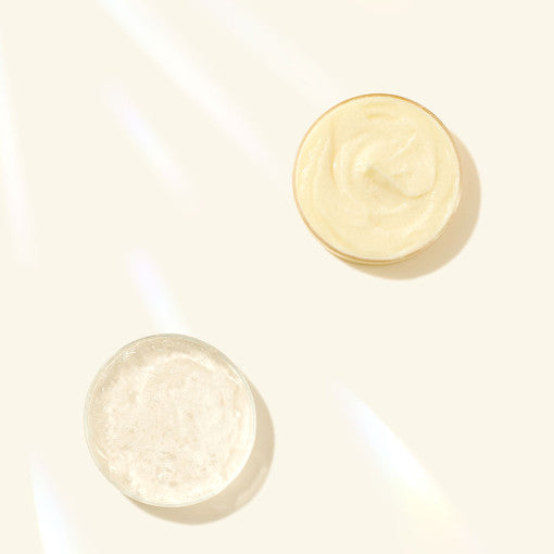 ProtoClinical k-beauty minimalist beauty graphic on a pale cream background.