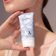 ProtoClinical k-beauty cool blue beauty gradient with a darker central shape and a pale lower edge on a light background.