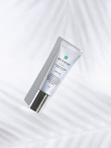 ProtoClinical k-beauty soft gray beauty graphic with a rounded central silhouette on a light background.