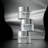 ProtoClinical k-beauty dark beauty packaging silhouette with silver central highlights on a black background.