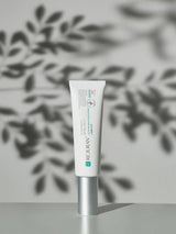 ProtoClinical k-beauty gray beauty graphic with darker side blocks and a pale center on a light background.