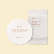 Shingmulnara White Rice Bright Tone Up Sun Cushion Refill Set 15g+15g by ProtoClinical presented in a product-focused packshot on a white background for a k-beauty makeup routine.