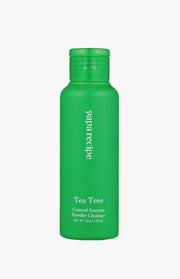 ProtoClinical k-beauty papa recipe Tea Tree Control Enzyme Powder Cleanser 50ml single upright green cleanser bottle centered on a pale background.