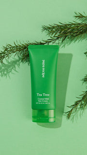 ProtoClinical k-beauty tall green beauty product silhouette on a pale green background.