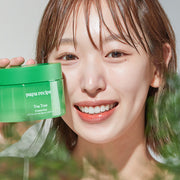 ProtoClinical k-beauty papa recipe Tea Tree Control Pad 130ml(70 Pads) single round toner pad jar packaging on a clean white background