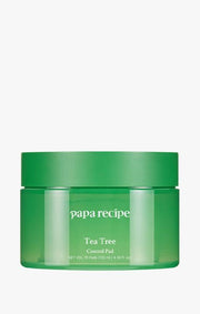 ProtoClinical k-beauty papa recipe Tea Tree Control Pad 130ml(70 Pads) single round toner pad jar packaging on a clean white background