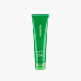 ProtoClinical k-beauty papa recipe Tea Tree Control Soothing Cream 100ml single upright green cream tube centered on a pale background with soft pink side accents.