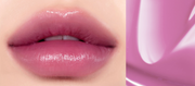 ProtoClinical k-beauty peripera PERIPERA Water Bare Tint single wide lip tint swatch in mauve-pink tones on a pale lavender background