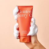 ProtoClinical k-beauty The SAEM Urban Eco Golden Berry C Cleansing Foam 150ml single front-facing cleanser package with warm yellow accents on a white background.