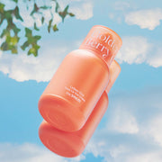 ProtoClinical k-beauty The SAEM Urban Eco Golden Berry C Tone Up Sun Cream 50ml coral bottle silhouette with teal side accents centered on a light background