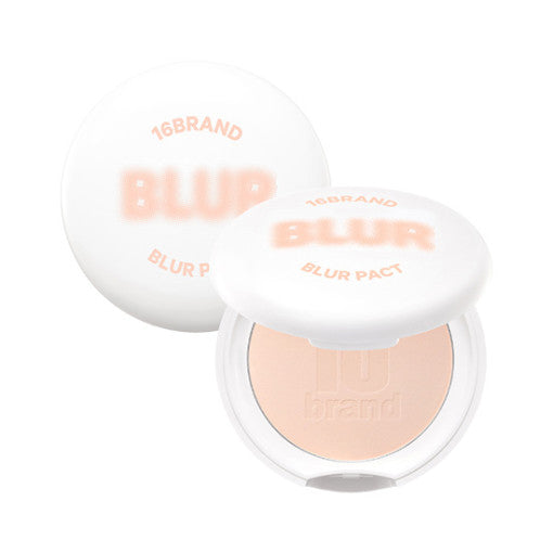 ProtoClinical k-beauty 16BRAND Blur Pact 8g #SKIN BEIGE single pressed powder pact compact centered on a light background