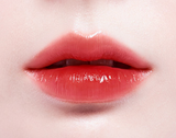 ProtoClinical k-beauty 16BRAND FRUIT-CHU COLLAGEN JELLY TINT (3colors) red lip color swatch centered horizontally on a white background with pale mint side accents