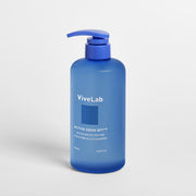ProtoClinical k-beauty ViveLab Active Biotin Peptide Solution Scalp Shampoo 550ml tall blue pump bottle standing upright with white text on a clean white background