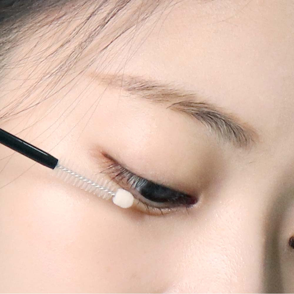 ProtoClinical k-beauty warm beige beauty patch layout with soft peach highlights and a dark taupe center on a light background.