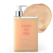 ProtoClinical k-beauty withbecon LeanOnMe Shampoo 360ml single warm beige shampoo bottle shown upright and centered on a pale blue and white background