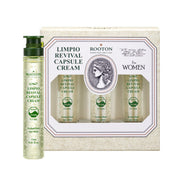 ProtoClinical k-beauty muted olive beauty product set with four pale vertical forms on a light background.