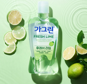 ProtoClinical k-beauty Gagreen FRESH LIME Mouthwash 380mlX3ea three green mouthwash bottles grouped side by side on a pale green background