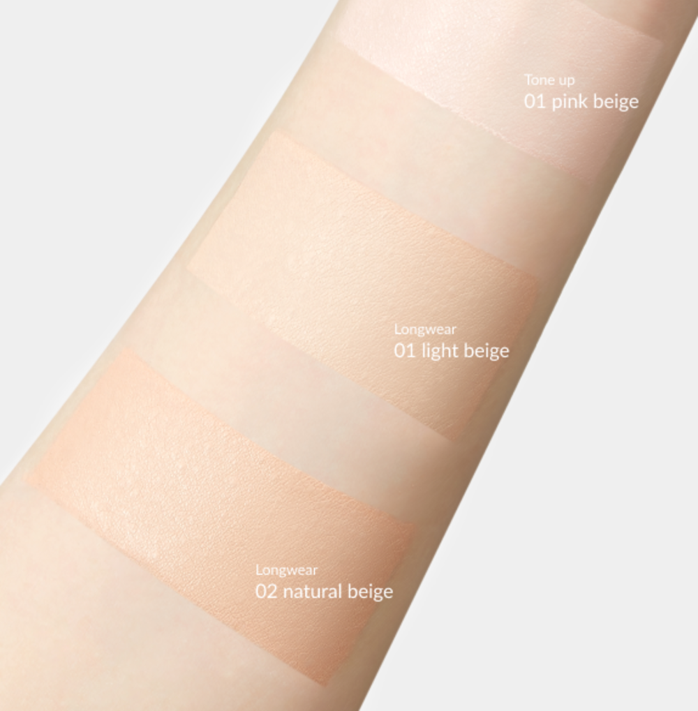ProtoClinical k-beauty O HUI Ultimate Fit Longwear Jean Cushion 15g X 2ea (SPF 35/PA++) (2colors) refill packaging graphic on a light background with pale blue side accents.